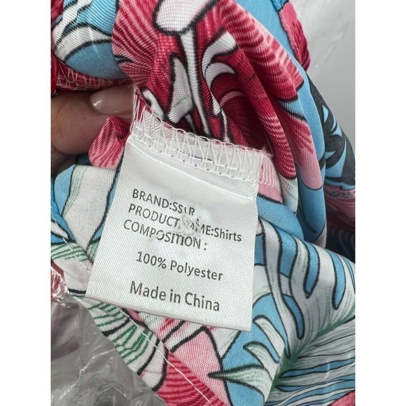 SSLR Womens Size XS Hawaiian Summer Button-Up Shirt Short Sleeve Multicolor - Picture 6 of 6